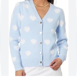 Lilly Pulitzer Keane cardigan heart pattern heart🩵💙🤍